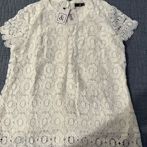 NWT White Lace Top